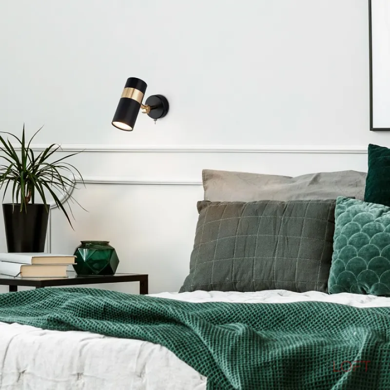 Бра Eurosvet Viero 20096/1 черный/золото Цвет арматуры черный Цвет плафонов золото