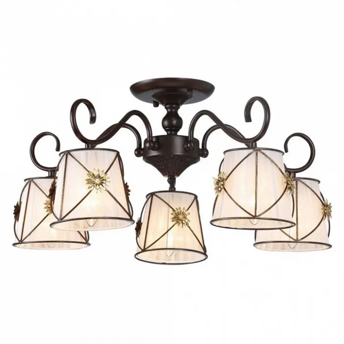 Люстра на штанге Arte Lamp Fortuna A5495PL-5BR Цвет арматуры золото Цвет плафонов белый от ImperiumLoft