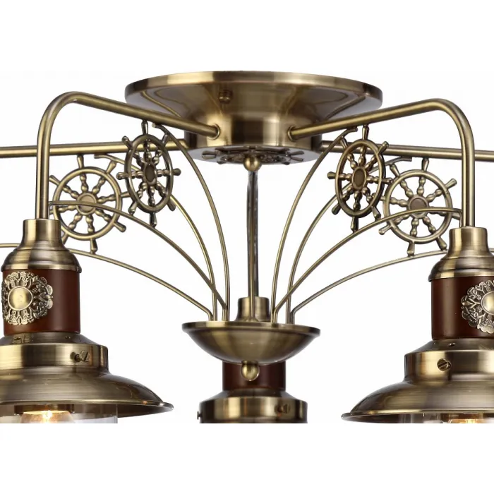 Потолочная люстра Arte Lamp Sailor A4524PL-5AB Цвет арматуры бронза Цвет плафонов прозрачный от ImperiumLoft
