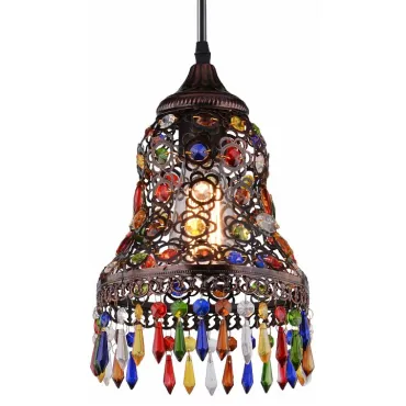 Подвесной светильник Arte Lamp Maharaja A7079SP-1CK Цвет арматуры коричневый Цвет плафонов разноцветный