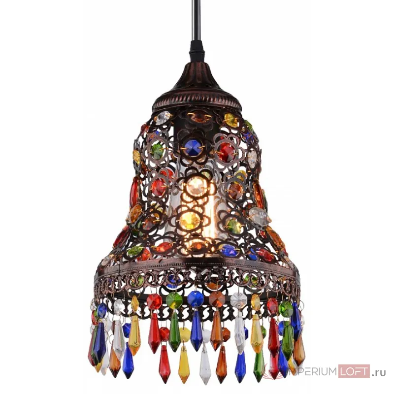 Подвесной светильник Arte Lamp Maharaja A7079SP-1CK Цвет арматуры коричневый Цвет плафонов разноцветный от ImperiumLoft