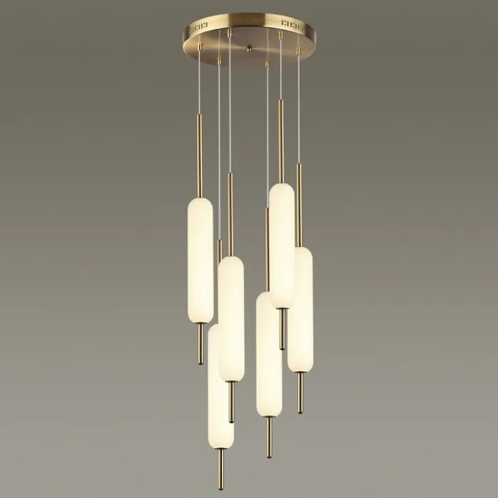 Подвесной светильник Odeon Light Reeds 4794/72L Цвет плафонов белый Цвет арматуры бронза от ImperiumLoft