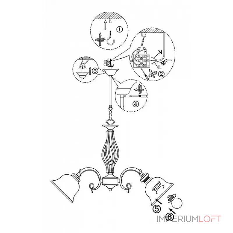 Подвесная люстра Odin 60208-5 Globo