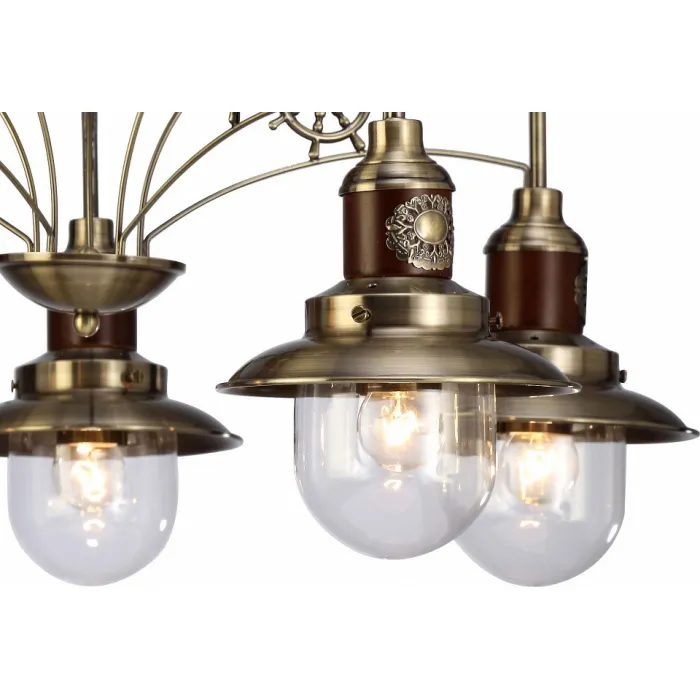 Потолочная люстра Arte Lamp Sailor A4524PL-5AB Цвет арматуры бронза Цвет плафонов прозрачный от ImperiumLoft