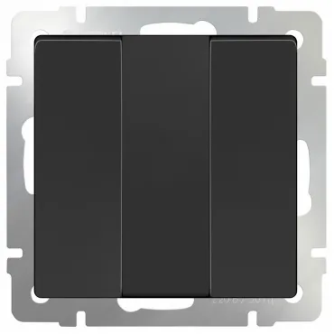 Выключатель трехклавишный без рамки Werkel Черный матовый WL08-SW-3G Цвет арматуры черный