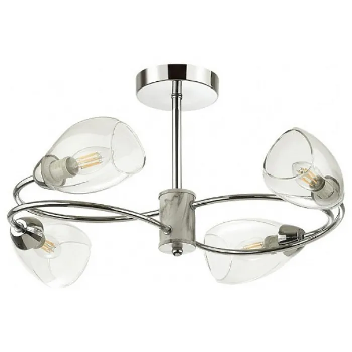 Люстра на штанге Lumion Romeo 4561/4C Цвет арматуры хром Цвет плафонов прозрачный от ImperiumLoft