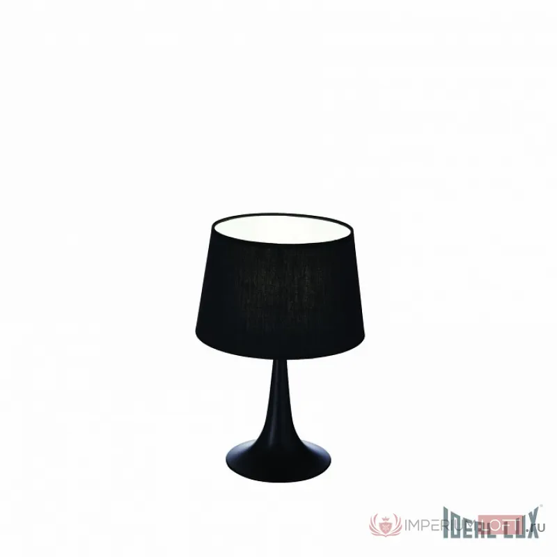 Настольная лампа декоративная Ideal Lux London LONDON TL1 SMALL NERO Цвет арматуры черный Цвет плафонов черный от ImperiumLoft
