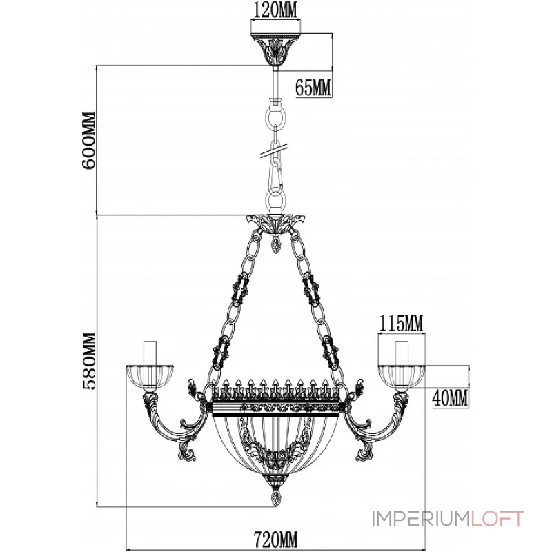 Подвесная люстра Rivoli Patricia P6 AB Б0038437 