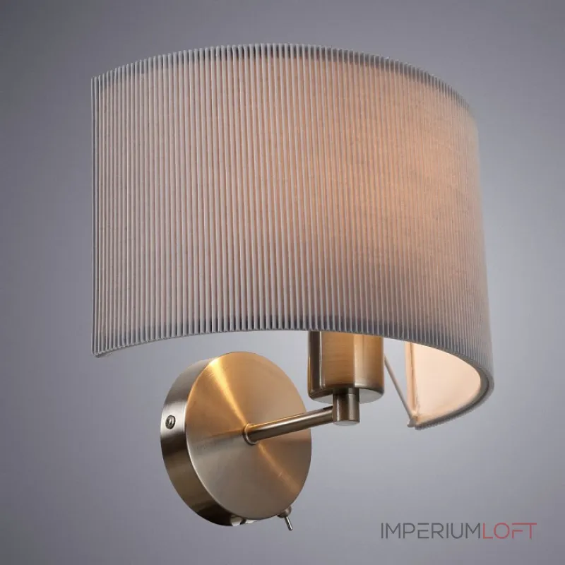 Бра Arte Lamp Mallorca A1021AP-1SS Цвет плафонов серый Цвет арматуры никель