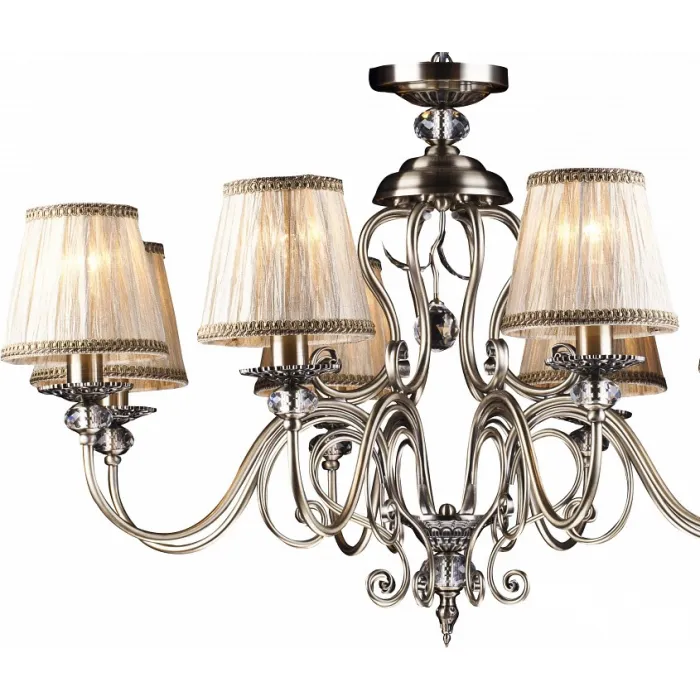 Подвесная люстра Arte Lamp Charm A2083LM-8AB Цвет арматуры бронза Цвет плафонов кремовый от ImperiumLoft