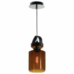 Подвесной светильник Lussole Brighton LSP-9640 Цвет арматуры хром Цвет плафонов коричневый от ImperiumLoft