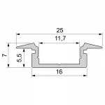 Профиль встраиваемый  Deko-Light ET-01-10 975028 Цвет арматуры серебро