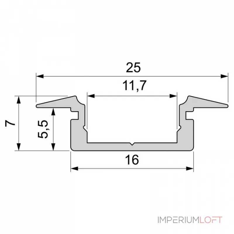 Профиль встраиваемый  Deko-Light ET-01-10 975028 Цвет арматуры серебро