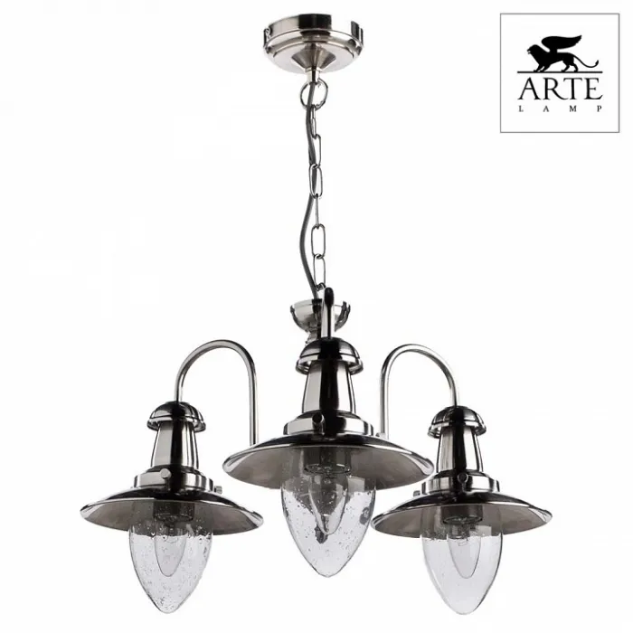 Подвесная люстра Arte Lamp Fisherman A5518LM-3SS Цвет арматуры серебро Цвет плафонов прозрачный от ImperiumLoft