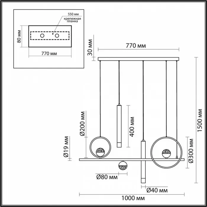 Подвесной светильник Odeon Light Teana 4357/57L от ImperiumLoft