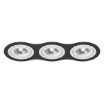 Встраиваемый светильник Lightstar Intero 16 triple round i637060606 Цвет арматуры черно-белый Цвет плафонов белый