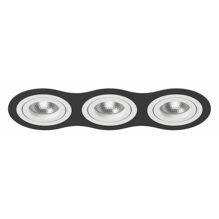 Встраиваемый светильник Lightstar Intero 16 triple round i637060606 Цвет арматуры черно-белый Цвет плафонов белый от ImperiumLoft