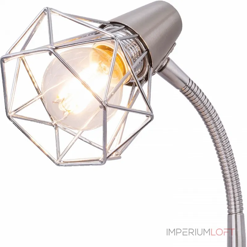 Настольная лампа офисная Rivoli Distratto T1 SN Б0038105 Цвет арматуры никель Цвет плафонов никель от ImperiumLoft