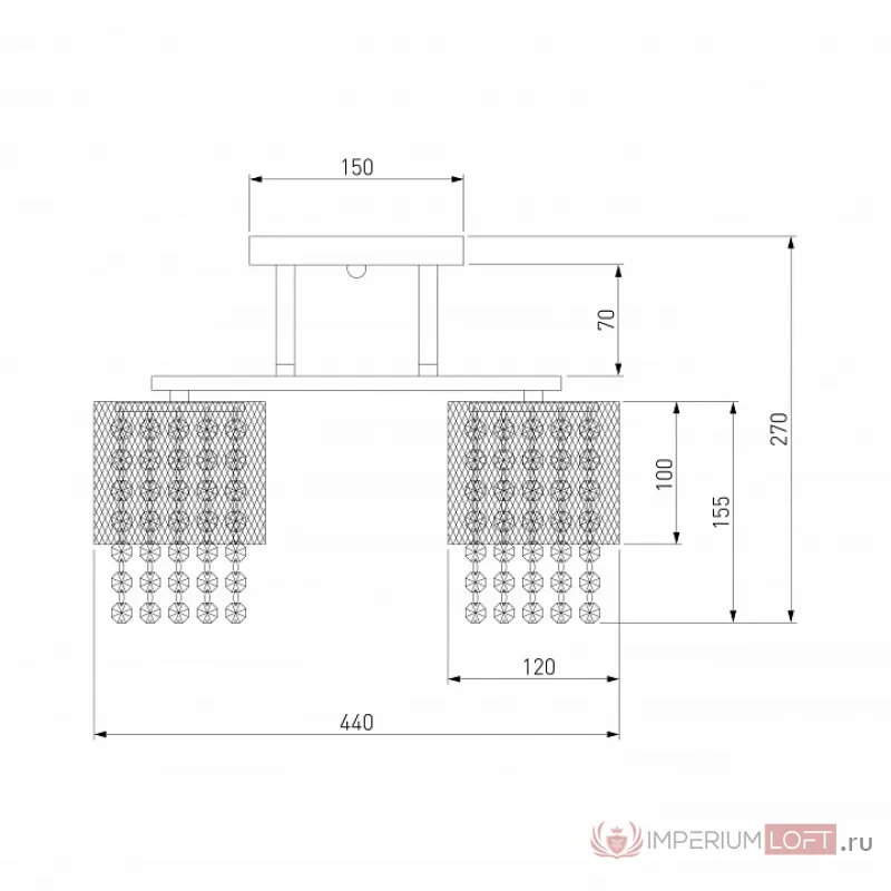 Люстра на штанге Eurosvet Bonnie 30137/5 хром от ImperiumLoft
