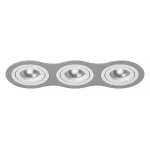 Встраиваемый светильник Lightstar Intero 16 triple round i639060606 Цвет арматуры серый Цвет плафонов янтарный
