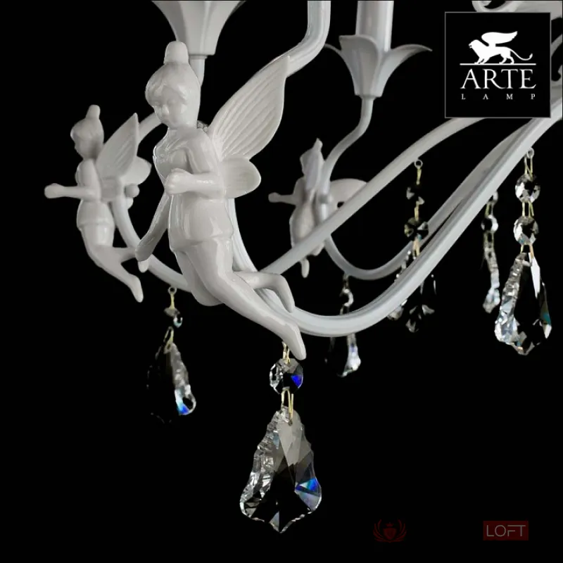 Подвесная люстра Arte Lamp Angelina A5349LM-8WH Цвет арматуры белый Цвет плафонов прозрачный от ImperiumLoft