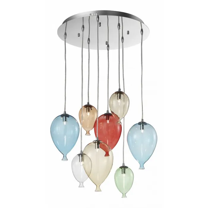 Подвесной светильник Ideal Lux Clown CLOWN SP8 COLOR Цвет арматуры серый Цвет плафонов разноцветный от ImperiumLoft