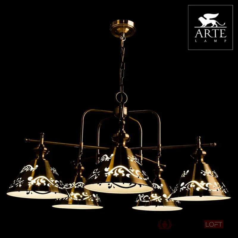 Подвесная люстра Arte Lamp Kensington A1511LM-5PB Цвет арматуры бронза Цвет плафонов бронза от ImperiumLoft