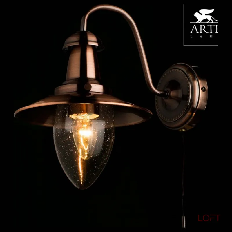Бра Arte Lamp Fisherman A5518AP-1RB Цвет арматуры бронза Цвет плафонов прозрачный