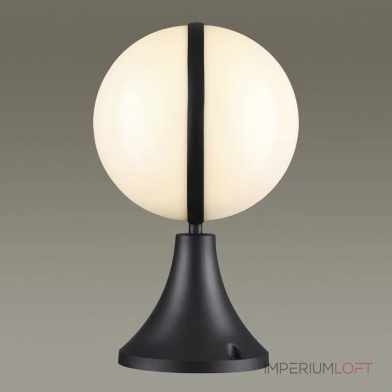 Наземный низкий светильник Odeon Light Lomeo 4832/1A Цвет плафонов белый Цвет арматуры черный Наземный низкий светильник Odeon Light Lomeo 4832/1A Цвет плафонов белый Цвет арматуры черный