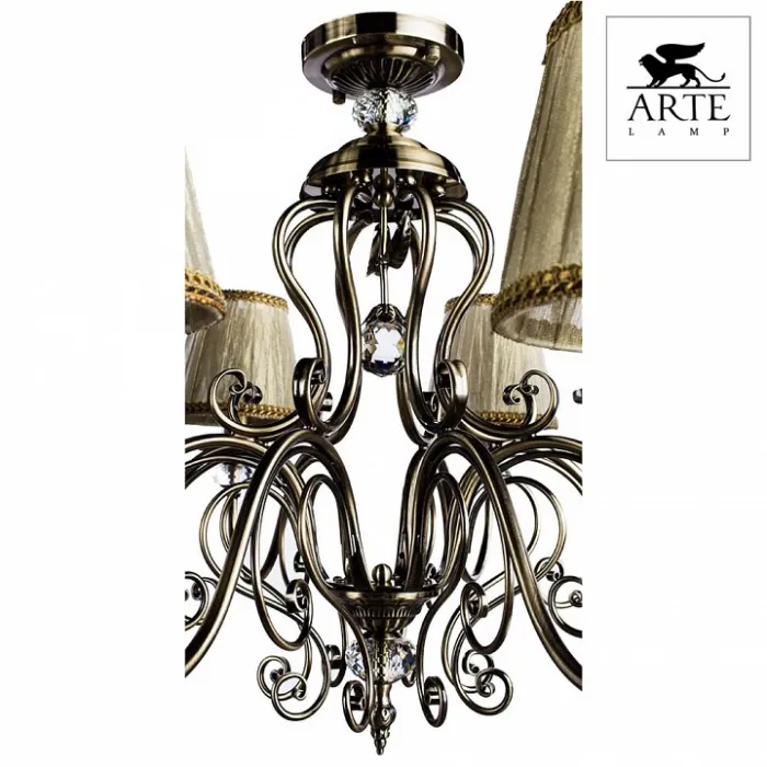 Подвесная люстра Arte Lamp Charm A2083LM-8AB Цвет арматуры бронза Цвет плафонов кремовый от ImperiumLoft