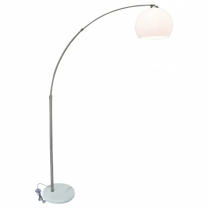 Торшер Arte Lamp Goliath A5822PN-1SS Цвет арматуры серебро Цвет плафонов белый от ImperiumLoft