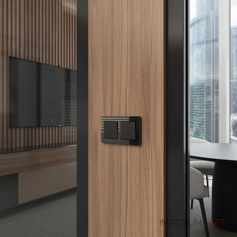 Выключатель двухклавишный без рамки Werkel черный W1123006 Выключатель двухклавишный без рамки Werkel черный W1123006