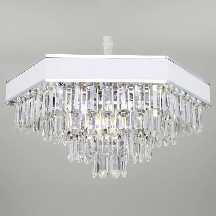Подвесной светильник Bogate's Pelle 329/9 Strotskis Цвет арматуры хром Цвет плафонов белый от ImperiumLoft