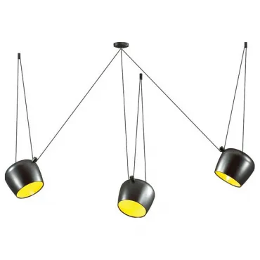 Подвесной светильник Odeon Light Foks 4104/3 Цвет плафонов желтый Цвет арматуры черный от ImperiumLoft