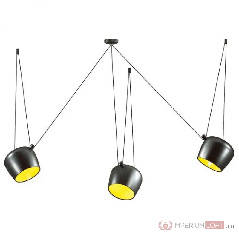 Подвесной светильник Odeon Light Foks 4104/3 Цвет плафонов желтый Цвет арматуры черный от ImperiumLoft