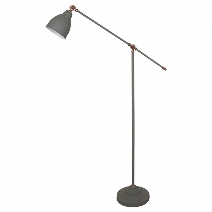 Торшер Arte Lamp Braccio A2054PN-1GY Цвет арматуры серый Цвет плафонов серый от ImperiumLoft