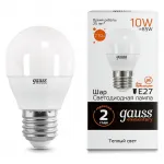 Лампа светодиодная Gauss LED Elementary Globe E27 10Вт 3000K 53210 от ImperiumLoft