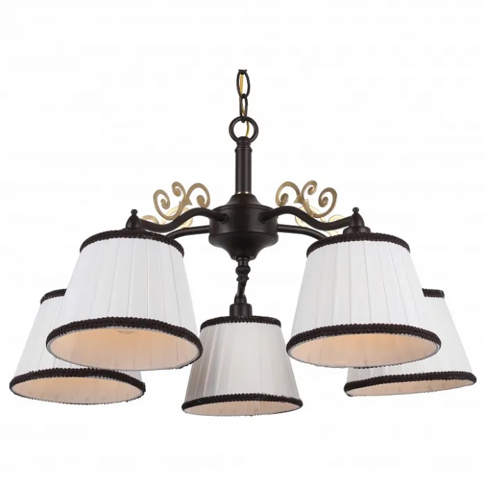 Подвесная люстра Arte Lamp Capri A6344LM-5BR Цвет арматуры коричневый Цвет плафонов белый от ImperiumLoft