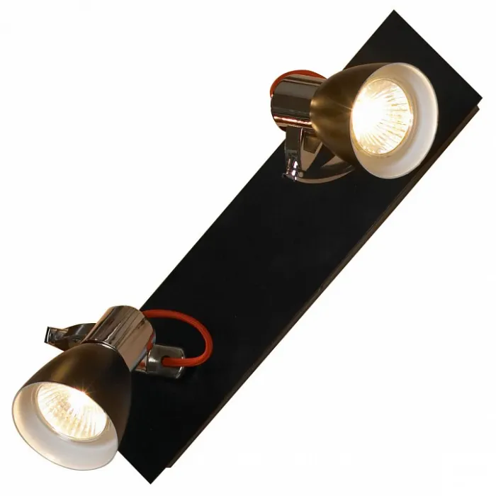 Спот Lussole Frontino LSL-7401-02 Цвет арматуры хром Цвет плафонов черный от ImperiumLoft