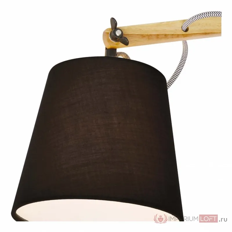 Бра Arte Lamp Pinocchio A5700AP-1BK Цвет арматуры коричневый Цвет плафонов черный от ImperiumLoft
