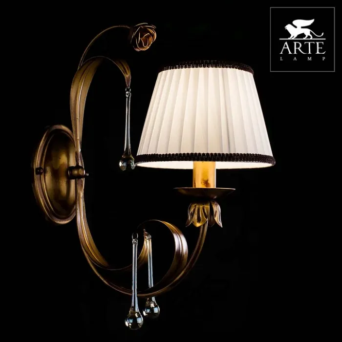 Бра Arte Lamp Borgia A8100AP-1GA Цвет арматуры золото Цвет плафонов белый от ImperiumLoft