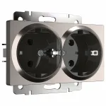 Розетка двойная с заземлением без рамки Werkel W117 4 W1172002 Цвет арматуры никель