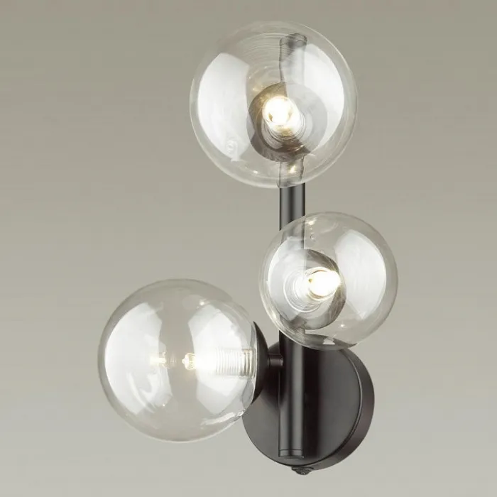 Бра Odeon Light Tovi 4818/3W Цвет плафонов прозрачный Цвет арматуры черный от ImperiumLoft