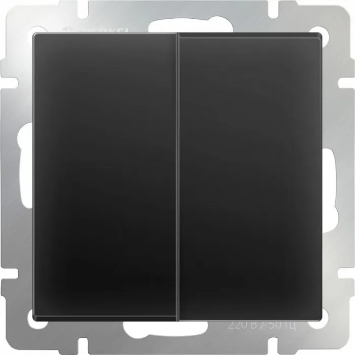 Выключатель двухклавишный без рамки Werkel черный матовый W1120008 от ImperiumLoft
