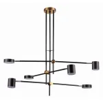 Люстра на штанге ST-Luce Rodrigo SL1604.432.06 Цвет арматуры латунь Цвет плафонов черный от ImperiumLoft