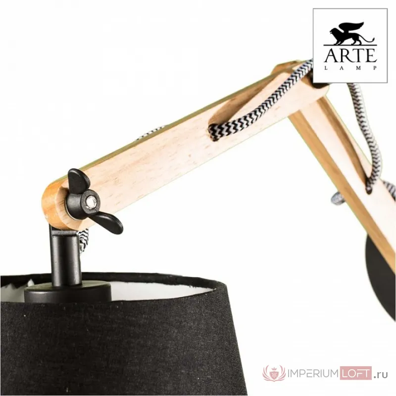 Бра Arte Lamp Pinocchio A5700AP-1BK Цвет арматуры коричневый Цвет плафонов черный от ImperiumLoft