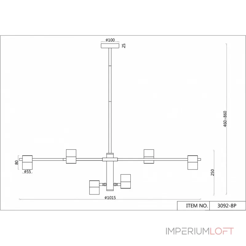 Люстра на штанге F-promo Chart 3092-8P Люстра на штанге F-promo Chart 3092-8P