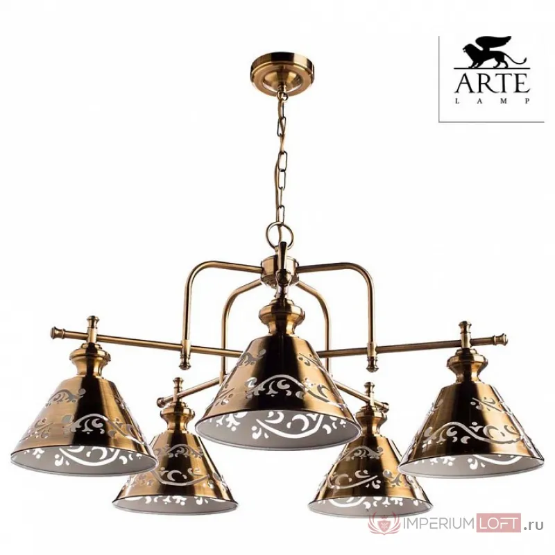 Подвесная люстра Arte Lamp Kensington A1511LM-5PB Цвет арматуры бронза Цвет плафонов бронза от ImperiumLoft