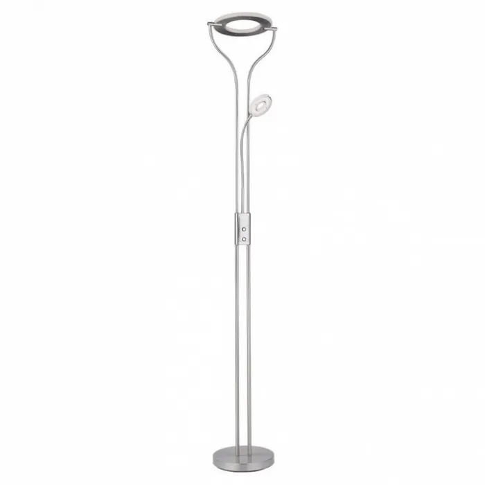 Торшер с подсветкой Arte Lamp Duetto led A5904PN-2SS Цвет арматуры серебро Цвет плафонов белый от ImperiumLoft