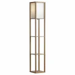 Торшер с полкой LGO Woodruff LSP-0332 Цвет арматуры коричневый Цвет плафонов кремовый от ImperiumLoft